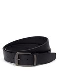 Rounded Rectangle Reversible Pebbled to Smooth Leather Belt 35mm OS44