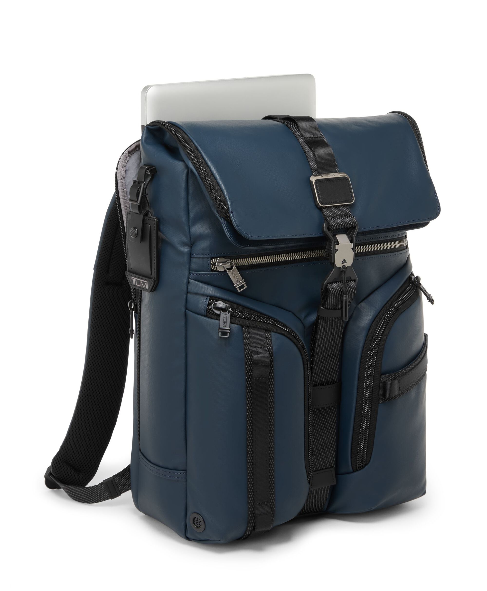 Surveillance Backpack in Navy Coated Canvas | Alpha Bravo | TUMI Malaysia
