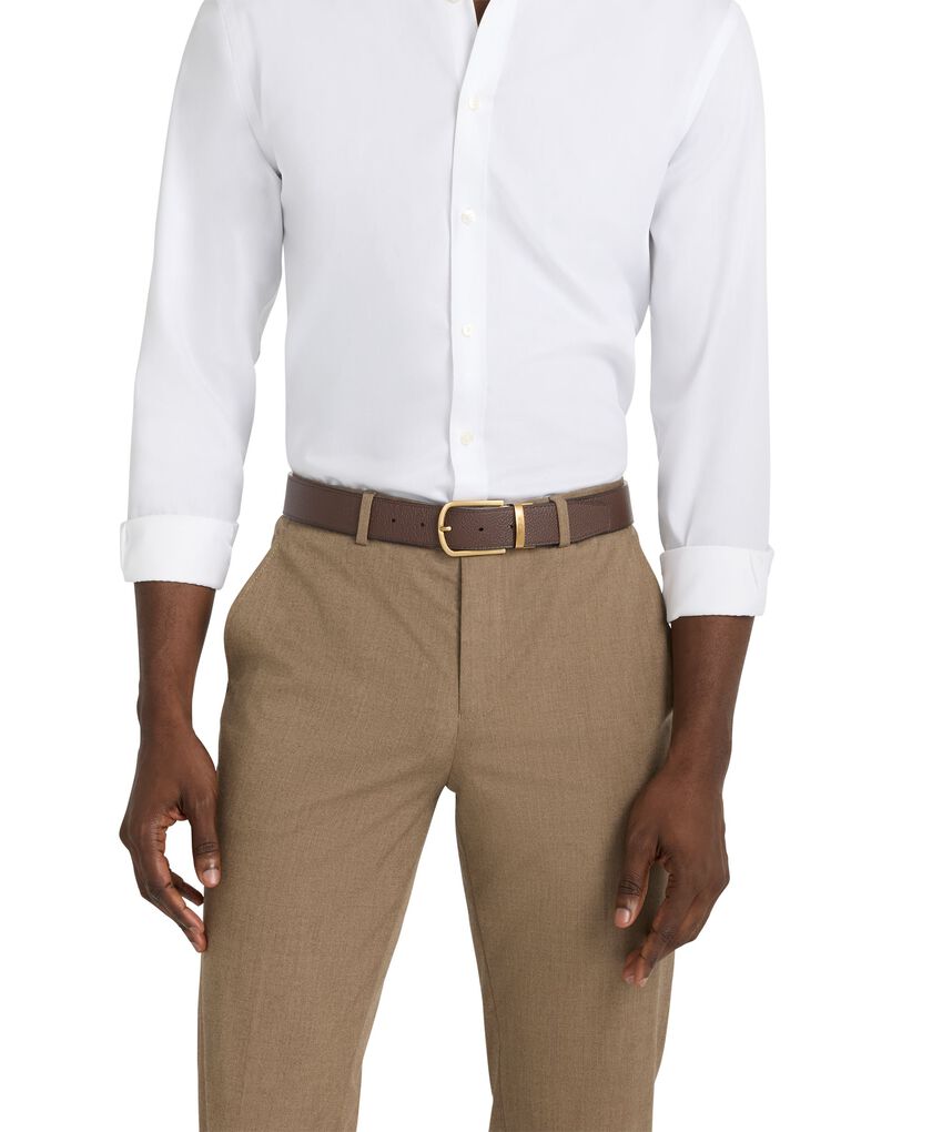 TUMI BELTS Horseshoe Reversible Pebbled Leather Belt 35mm OS44  hi-res | TUMI