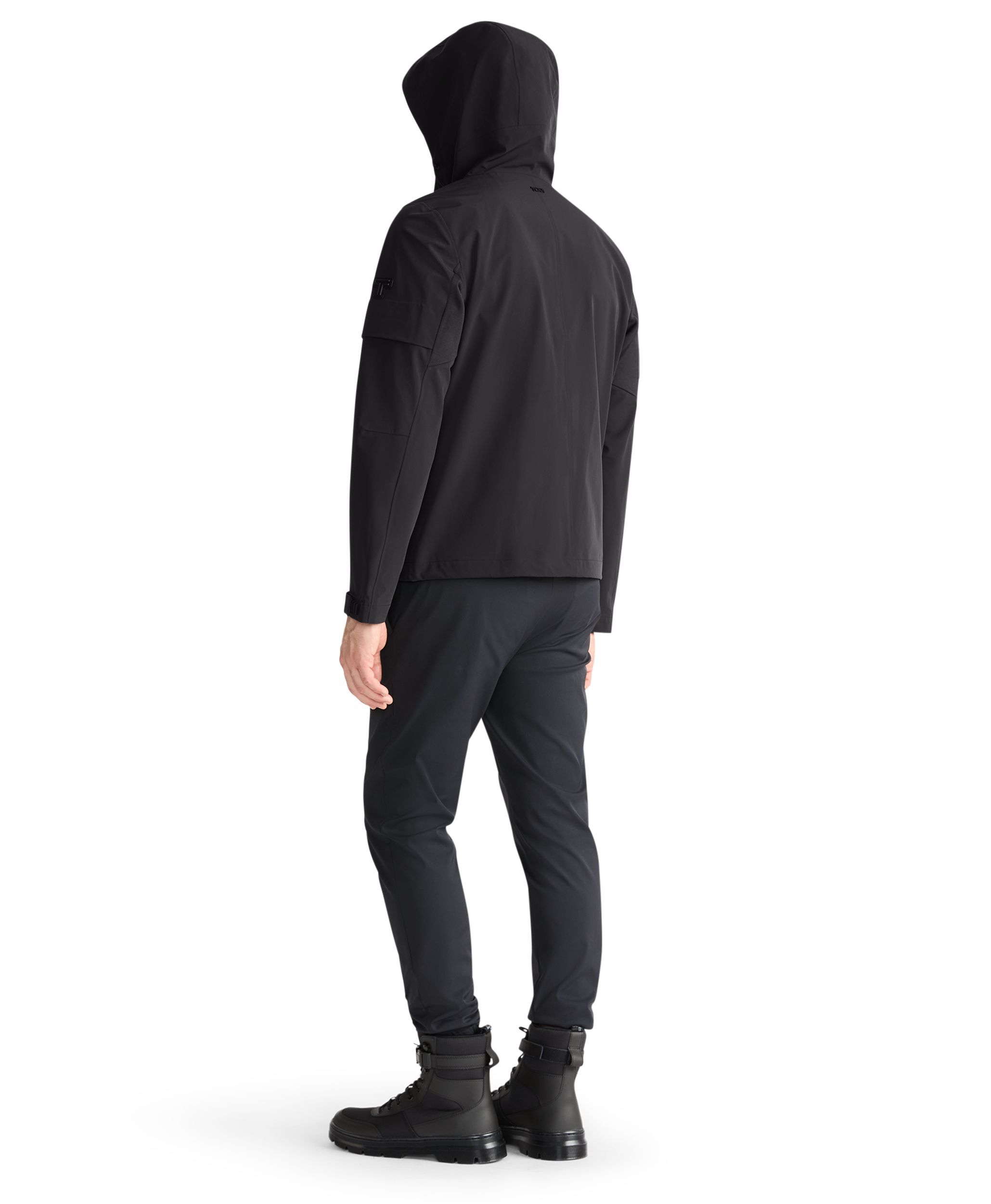 Hooded Shell Jacket M in Black | Outerwear Mens | TUMI Malaysia