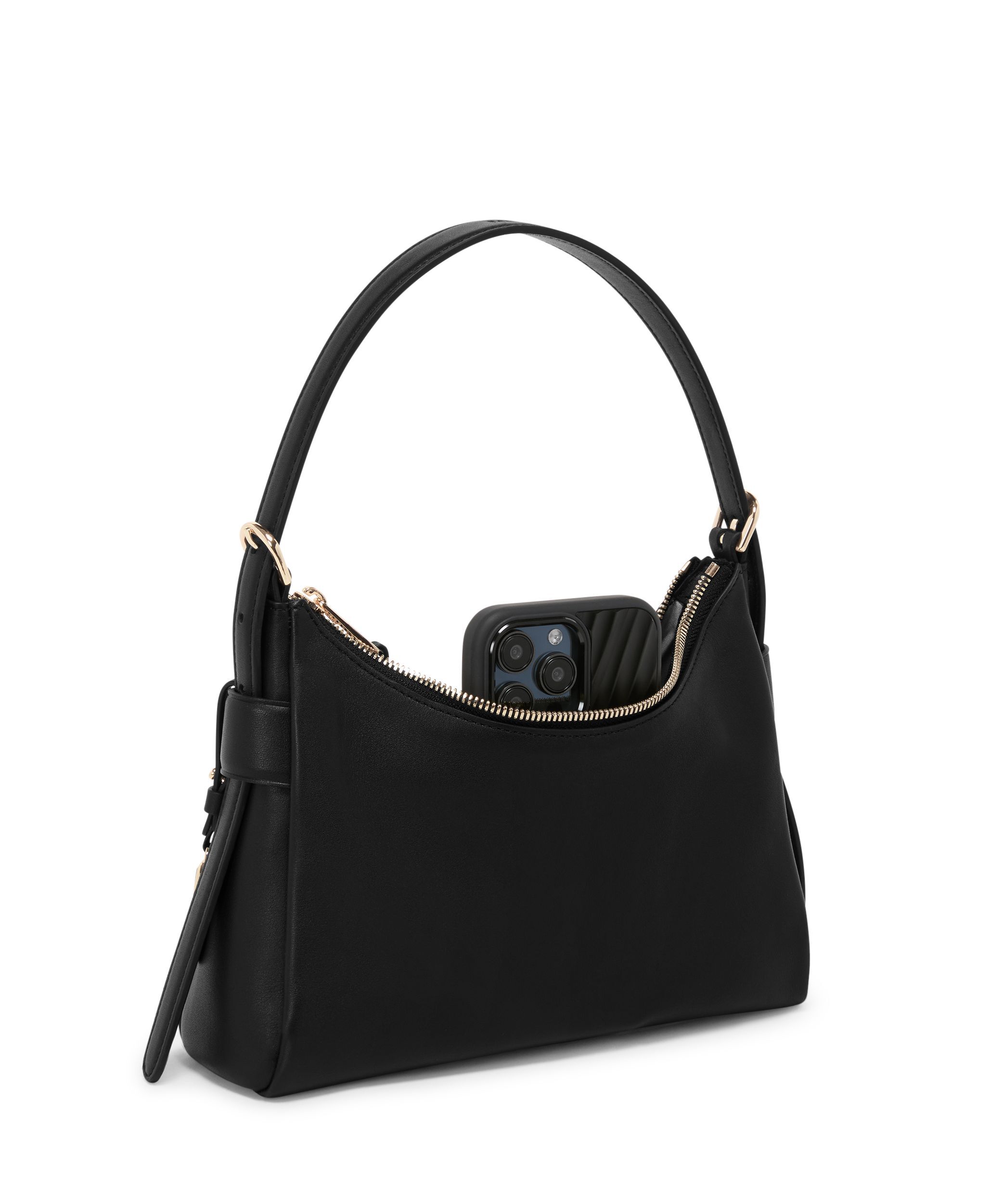 Evora Shoulder Bag in Black/Light Gold | Voyageur | TUMI